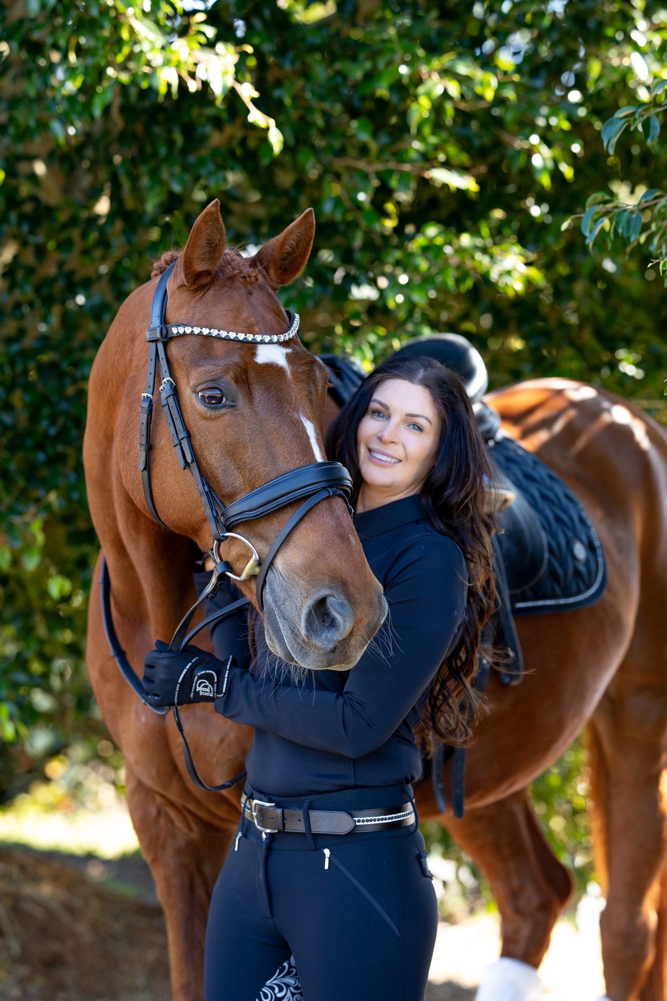 Premium Snaffle Dressage Bridle | Black Leather
